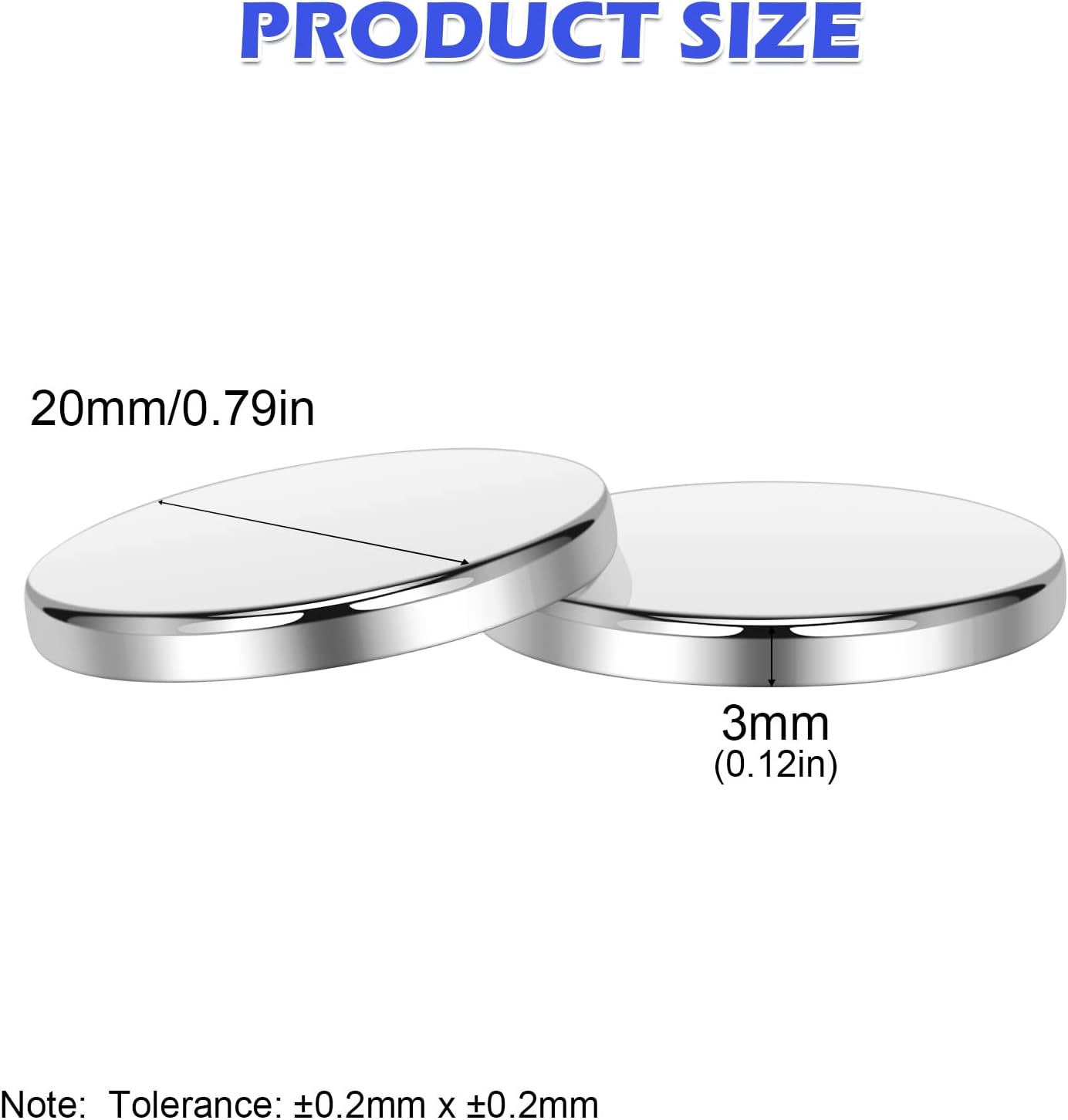 Detalle 2 de WuKong 20 magneti rotondi in neodimio (20 pezzi) per lavagne e frigo, Ø 20 mm, spessore 3 mm