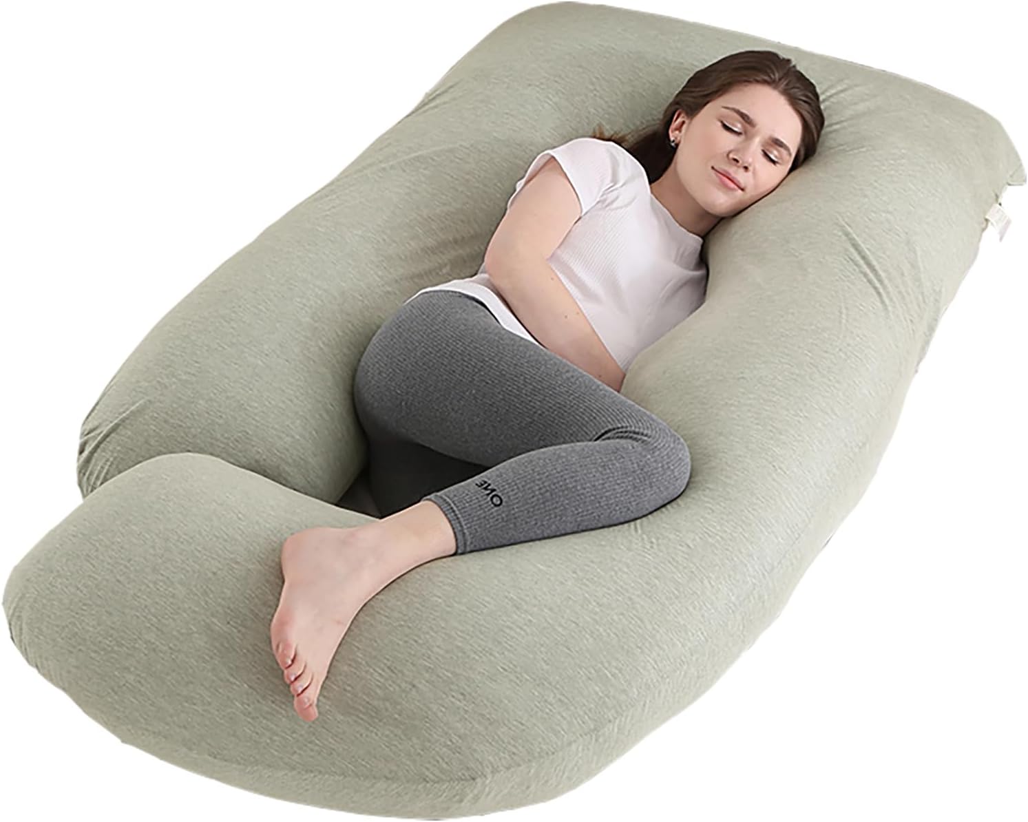 Detalle de Jcickt 59-Inch Full-Body Pregnancy Pillow with Removable Washable Cover