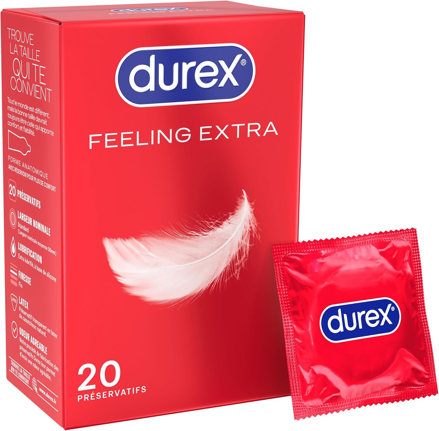 Detalle de Durex FEELING EXTRA 20 préservatifs 🤍