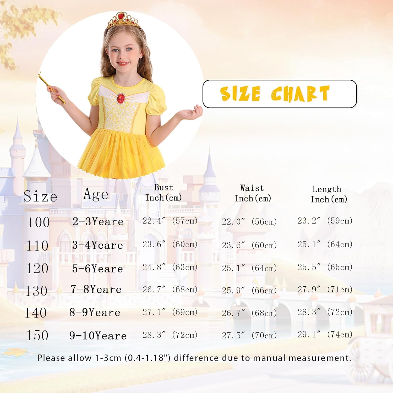 Detalle de Benylion Girls’ Princess Tulle Dress with Puff Sleeves and 3D Diamond Print