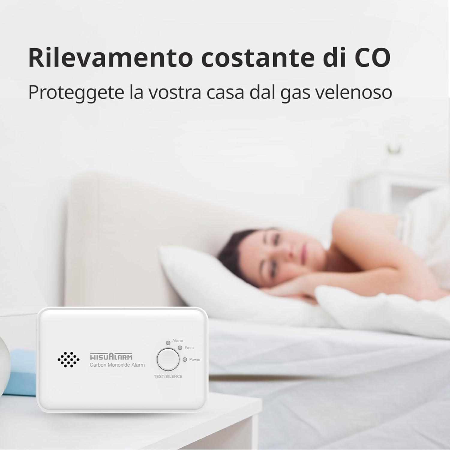 Detalle 2 de WISUALARM Rilevatore Monossido di Carbonio 10 anni 📢