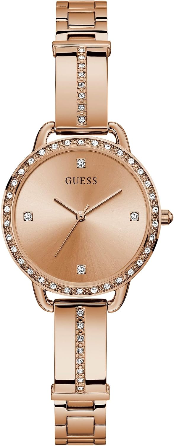 Detalle 2 de GUESS 30 mm Kristall-Armband-Uhr GW0022L2 in Silber (Einheitsgröße)