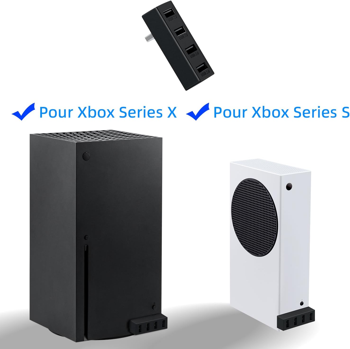 Thumbnail 3 de Mcbazel Hub USB 2.0 4 ports pour Xbox Series X/S (noir) : extension portable Plug and Play