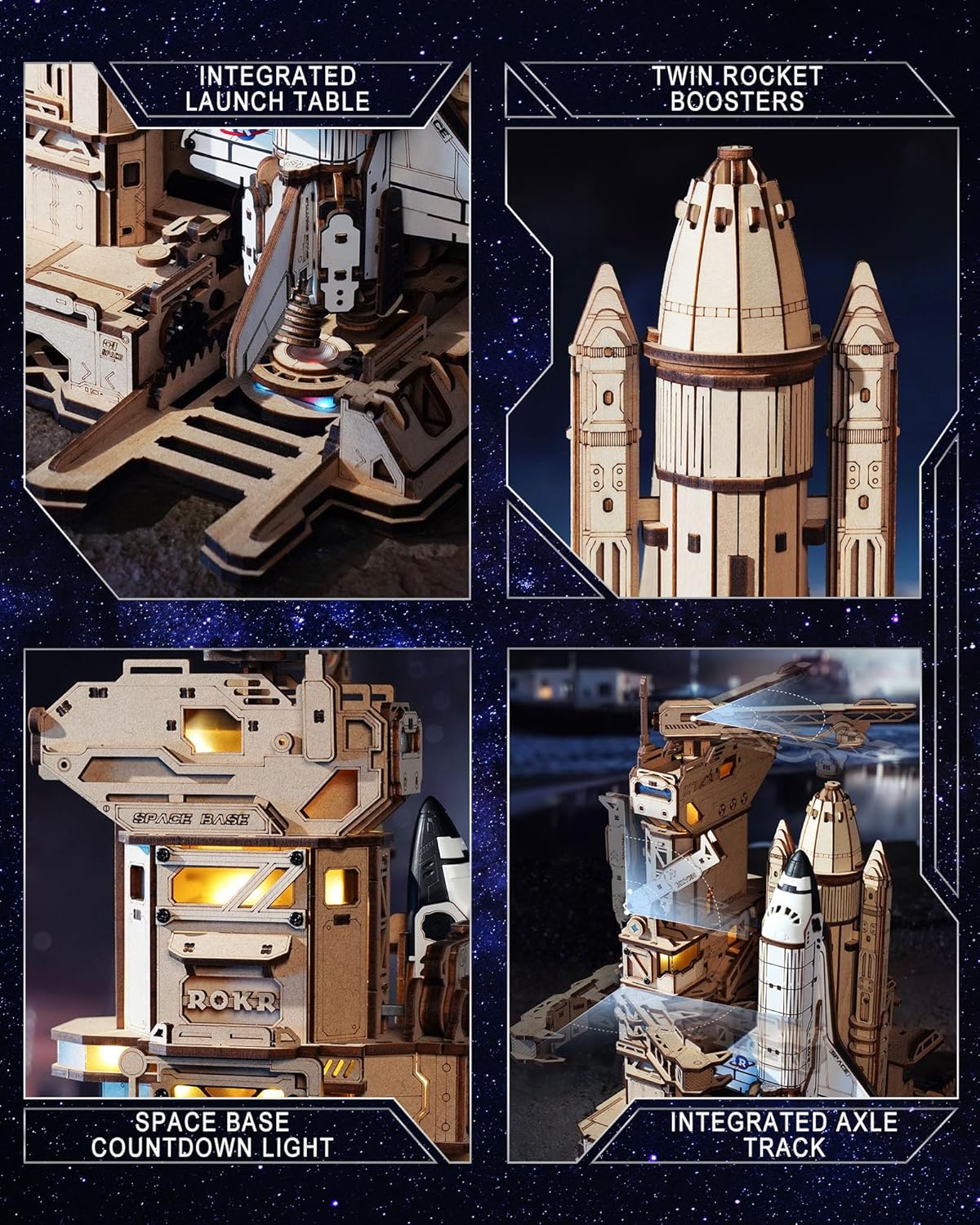 Thumbnail 6 de ROKR LKA02 Space Shuttle 3D Wooden Puzzle 🧩