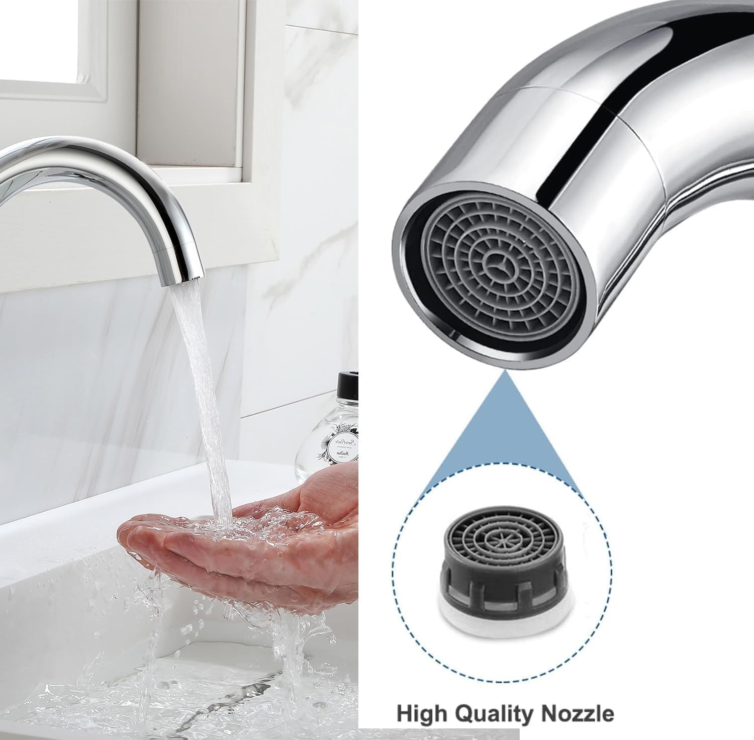 Thumbnail 2 de Auralum Rubinetto lavabo monocomando girevole 360° 60 cm 🚰
