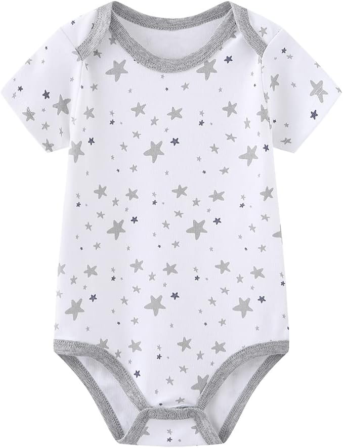 Thumbnail 1 de Chamie Baby Bodysuit Cotton Short Sleeve Vests – 5-Pack for Newborns (0–12 Months)
