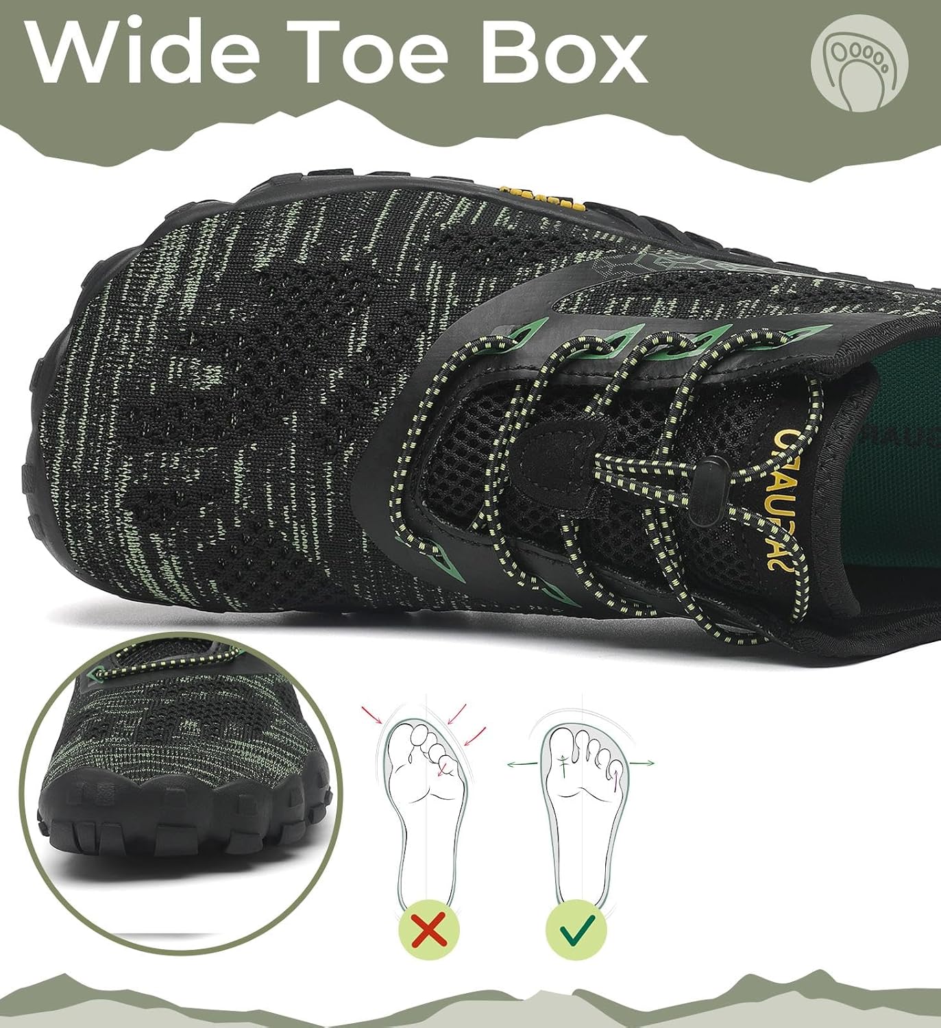 Detalle de SAGUARO Chaussure de Pieds Nus Femme/Barefoot Homme – respirante, flexible et pliable