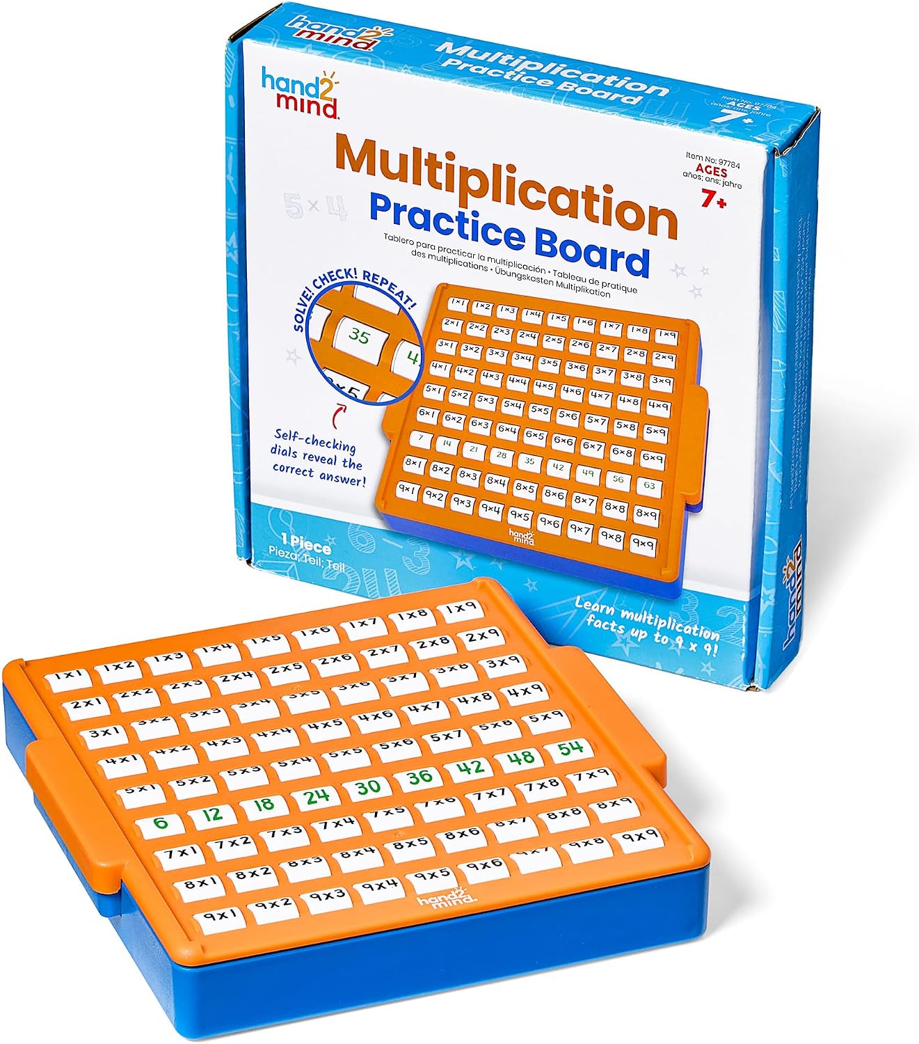 Detalle de Learning Resources Multiplication Practice Board 9 x 9 – oefenbord met draaiknop