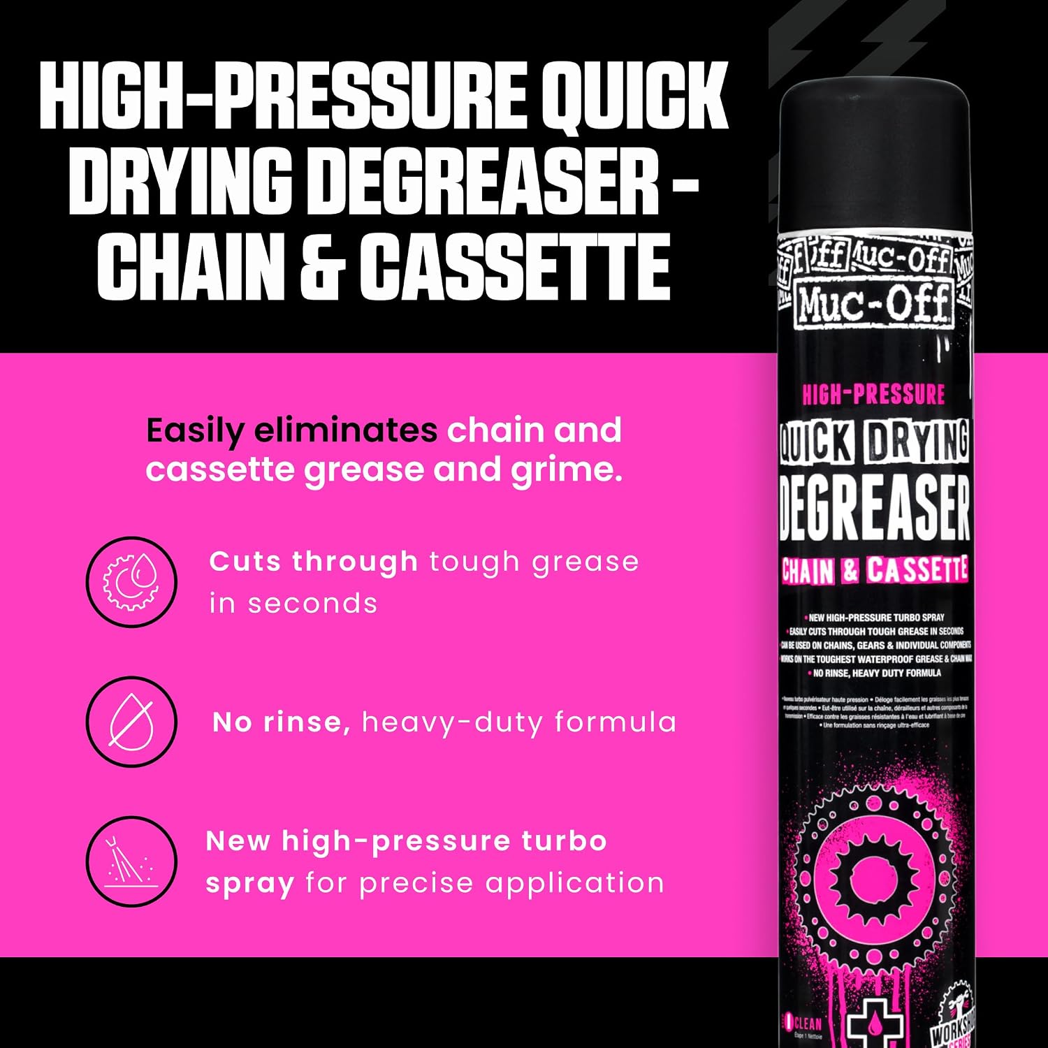 Detalle 2 de Muc-Off sgrassante spray per catene ad asciugatura rapida 750 ml