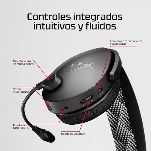 Thumbnail 6 de HyperX Cloud Jet: Auriculares gaming inalámbricos con conexión dual Bluetooth y USB, micrófono siempre activo
