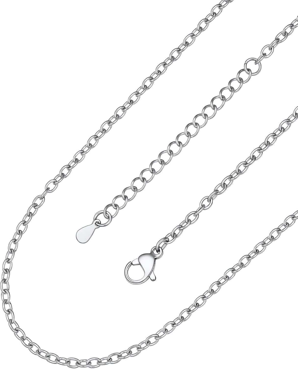 Detalle de ChainsPro Collier Femme Acier Inoxydable 2 mm – Design élégant et simple, 46–76 cm