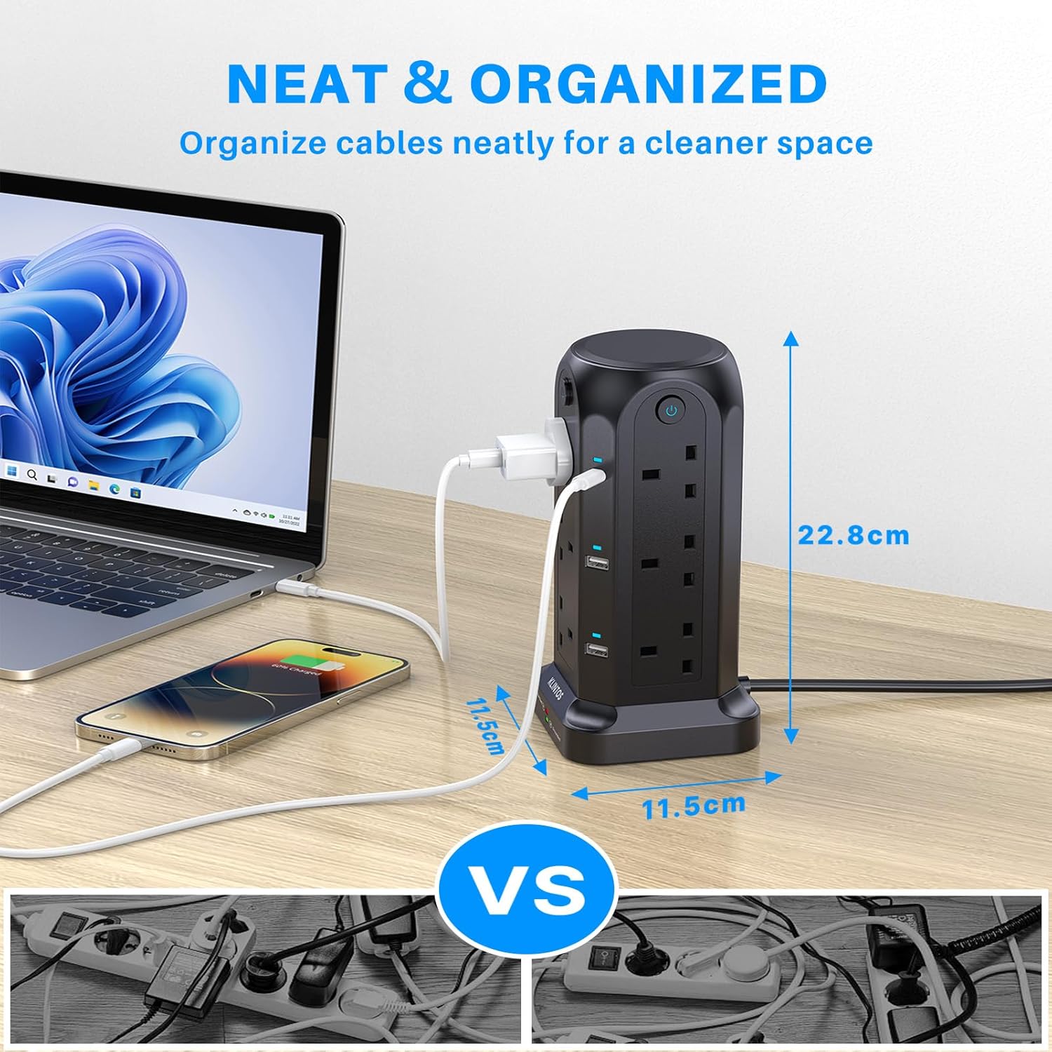 Thumbnail 5 de Tower Extension Lead 5M with 12 Way Surge Protection 🎛
