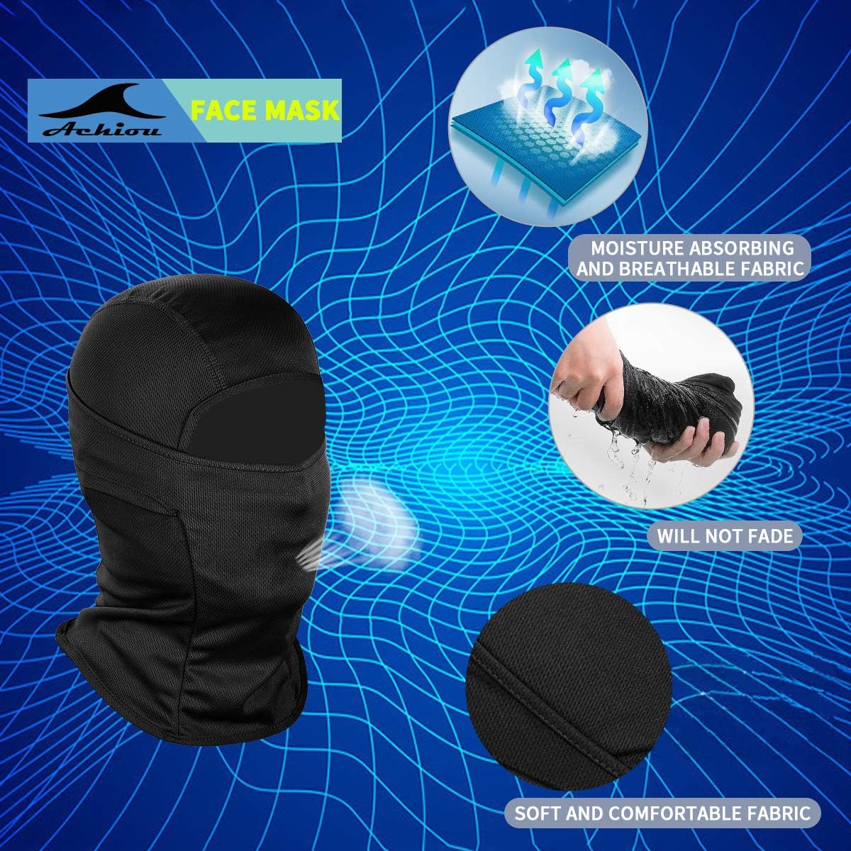 Detalle 2 de Achiou Balaclava Face Mask UPF 50+ 🌤