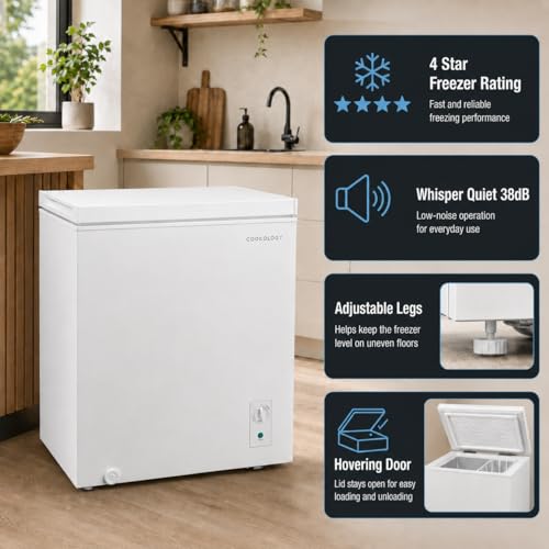 Detalle de Cookology 99L Freestanding Chest Freezer with Adjustable Feet (White)