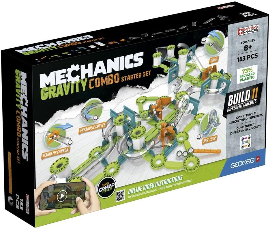 Detalle 2 de Geomag Mechanics Gravity Recycled Combo Starter Set 153 Pcs: costrizioni magnetiche e gravità per imparare giocando