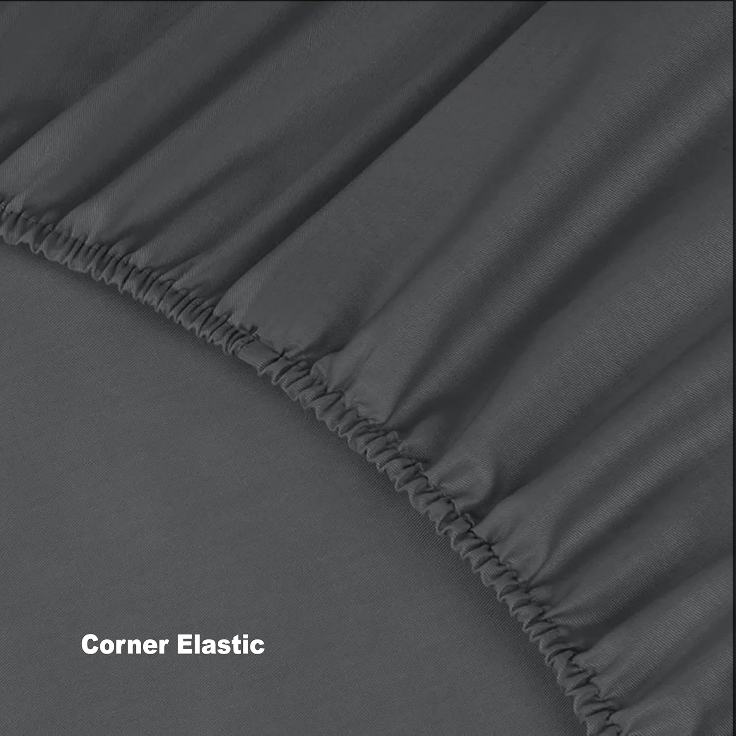 Detalle de Funky Gadgets King Size Fitted Sheet with Extra Deep Pocket (40cm) in Charcoal/Dark Grey – 152 x 200cm