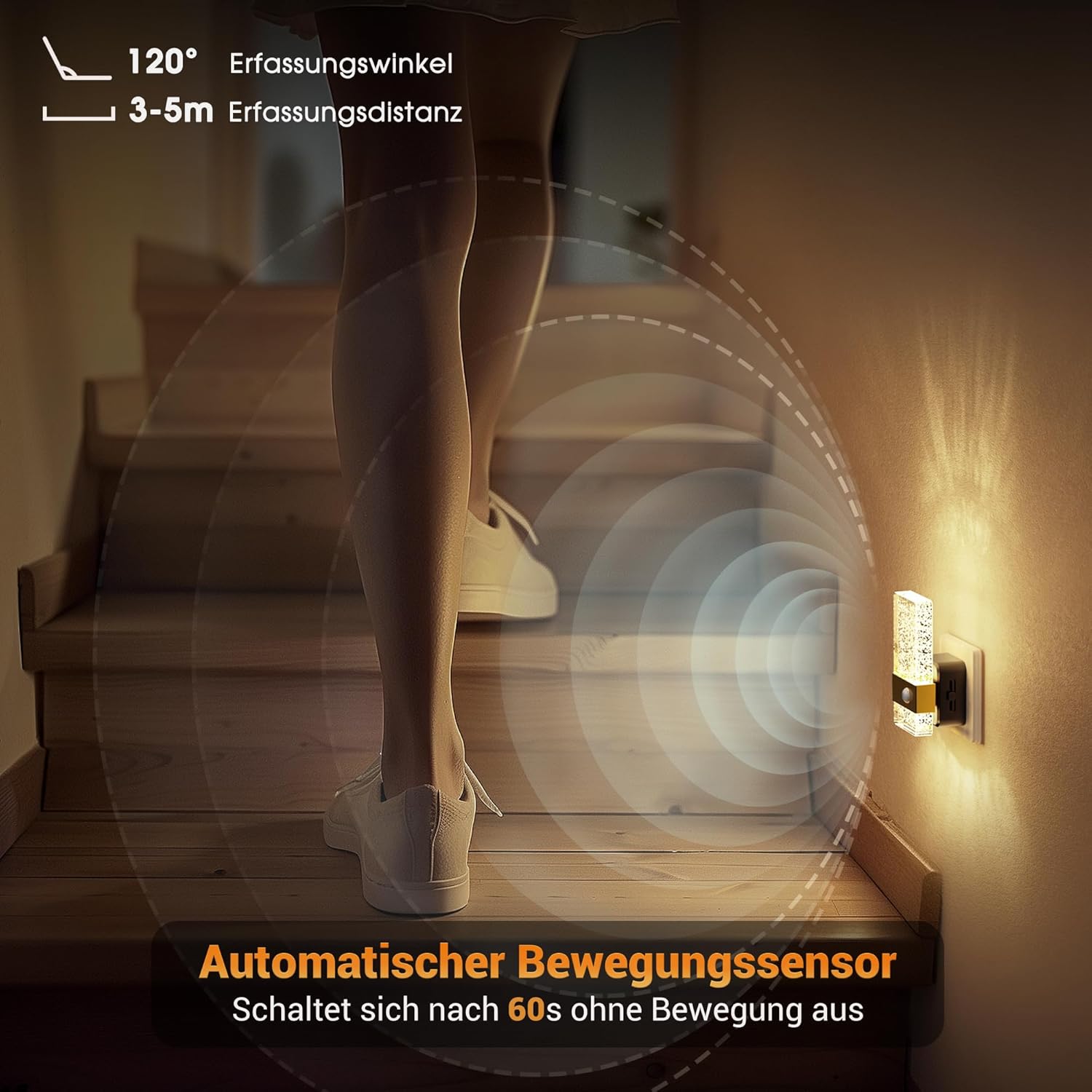 Thumbnail 3 de JandCase Nachtlicht mit Bewegungssensor und Dämmerungssensor – dimmbares Steckdosenlicht 0–100 lm