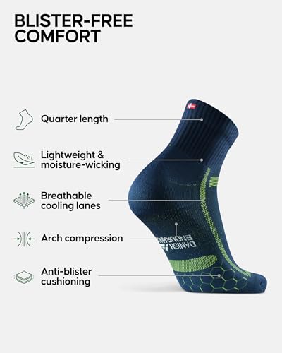 Thumbnail 1 de DANISH ENDURANCE Cushioned Running Socks for Long Distances – Unisex 3 Pack (Black-Grey, Blue-Yellow, Grey-Black), 39-42
