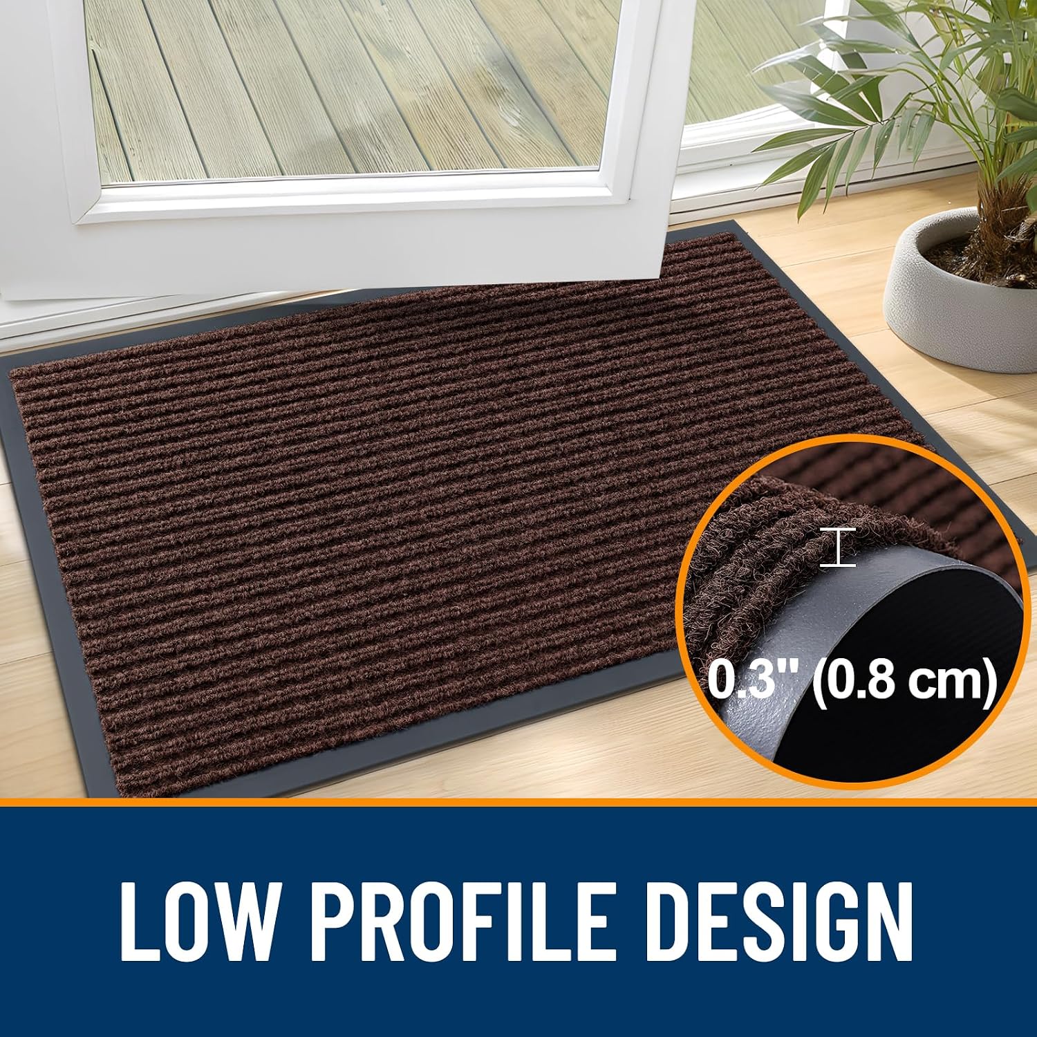 Detalle 2 de OLANLY Front Door Mat, 71" x 23", Low-Profile Polyester Entryway Mat
