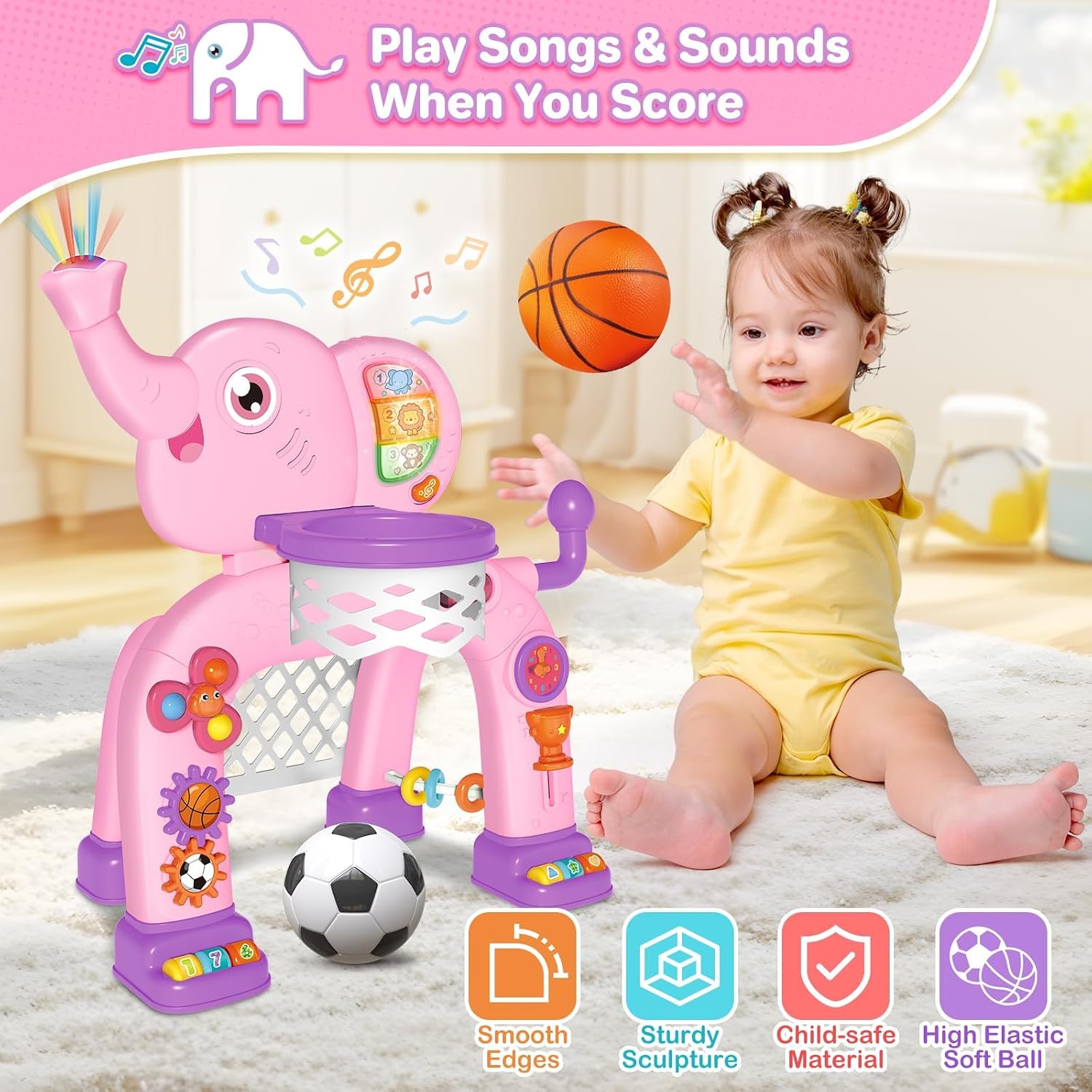 Detalle de Shemira 2-in-1 Toddler Sports Hoop Toy