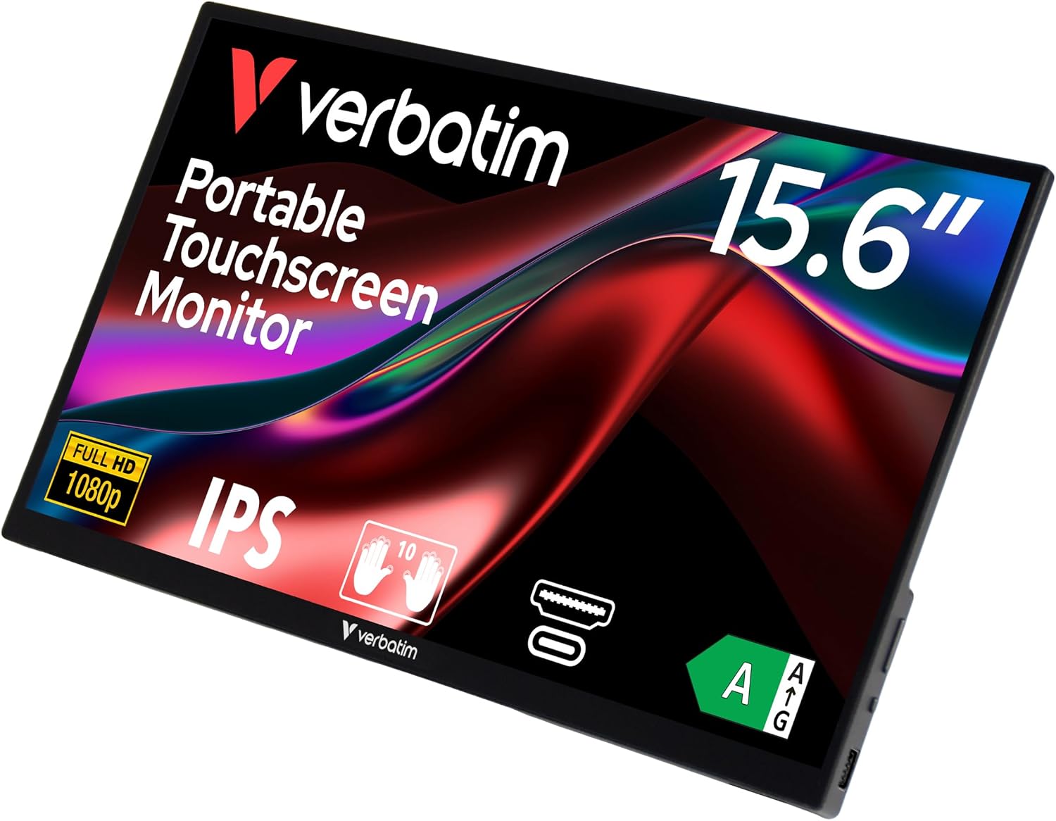 Detalle de Verbatim PMT-15, przenośny monitor dotykowy Full HD 15,6″, USB-C i HDMI