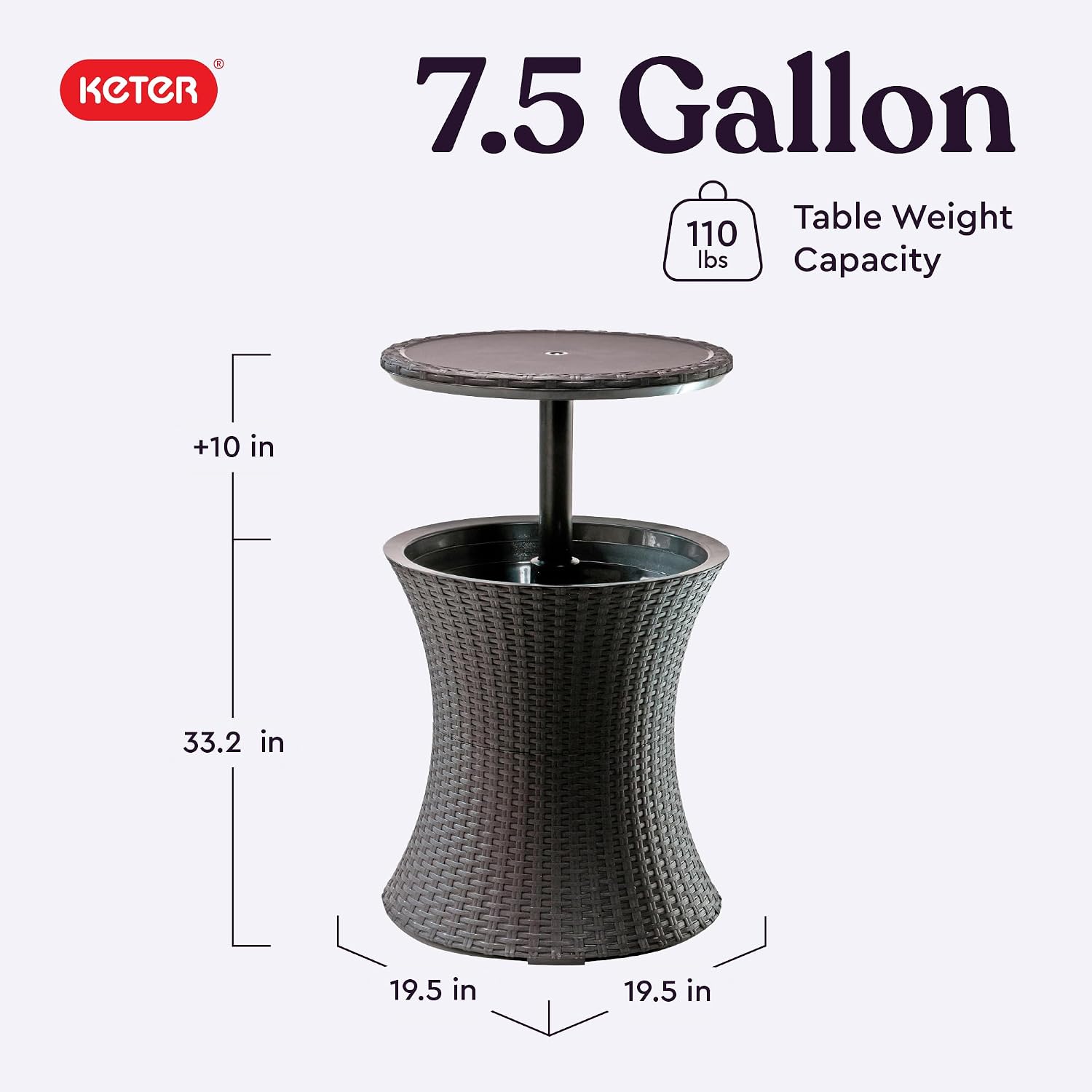 Thumbnail 2 de Keter Pacific Cool Bar Patio Table, 7.5 Gal