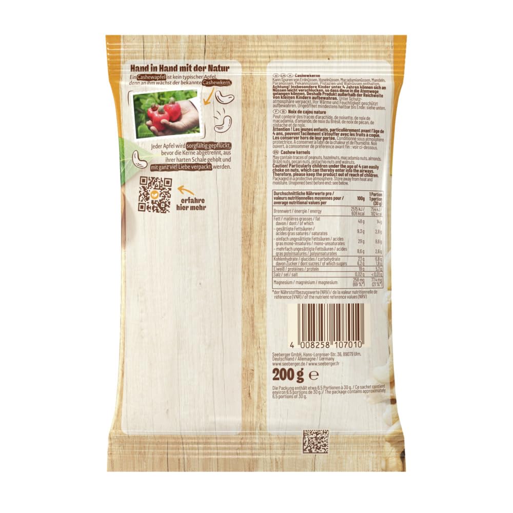 Detalle 2 de Seeberger Cashewkerne 12 x 200 g 🥜