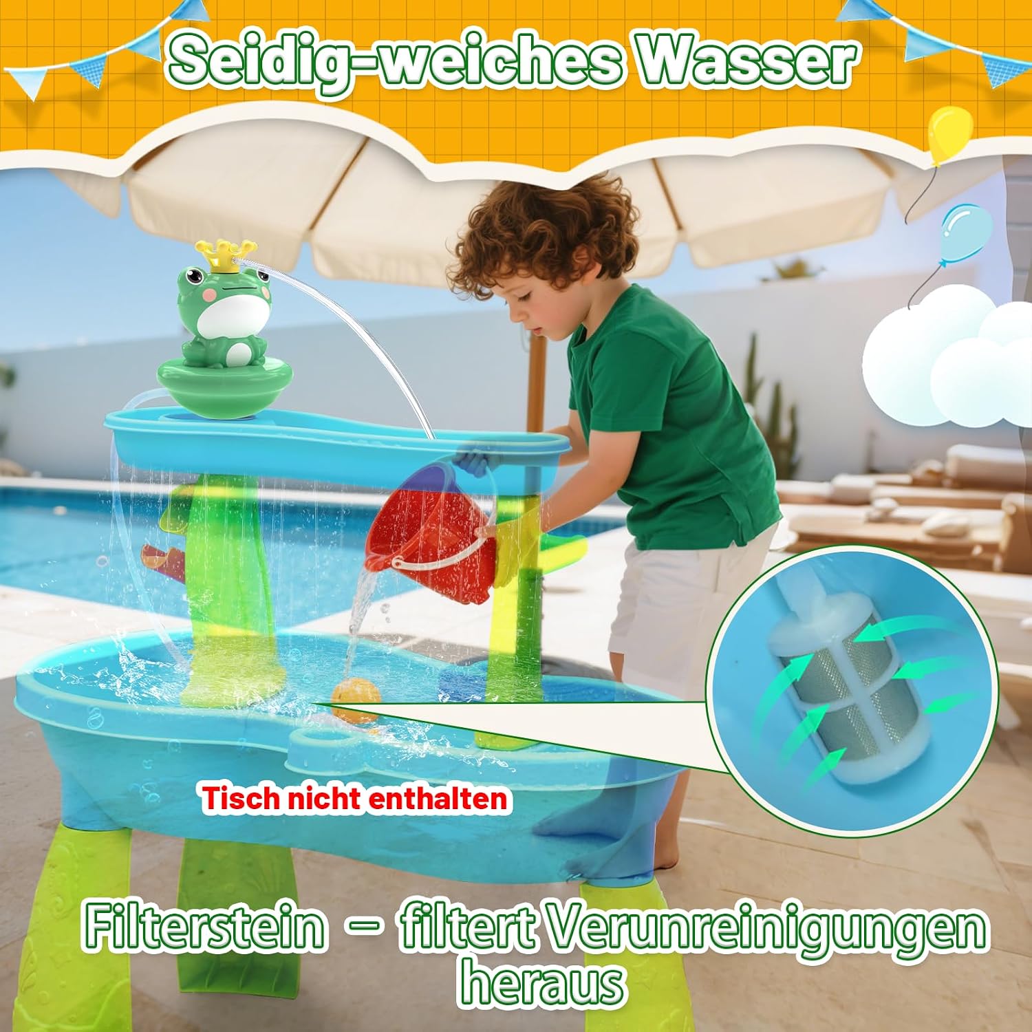 Detalle 2 de weirtoya Wasserpumpe für Wasserspieltisch Kleinkinder – kabellose 3,7-V Spielpumpe mit Magnetmontage