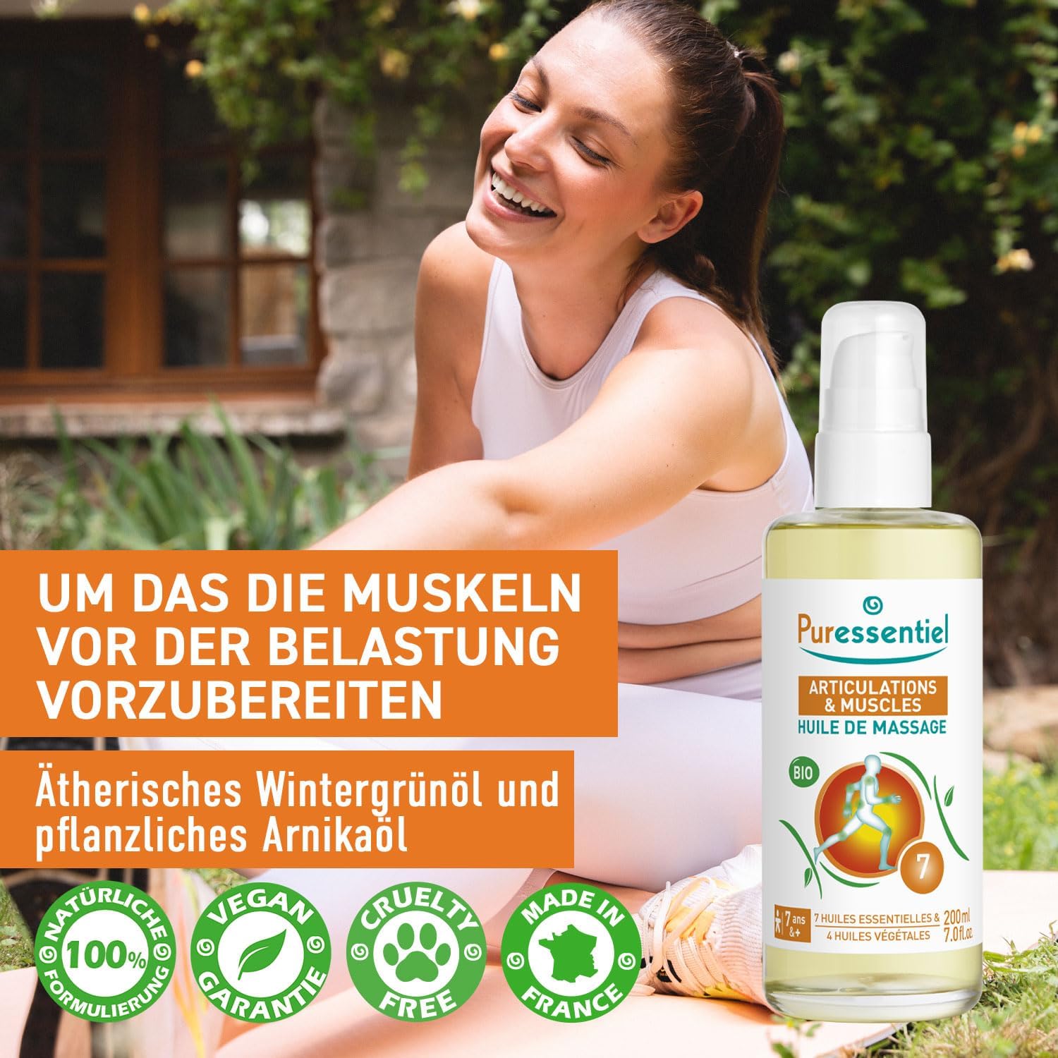 Detalle 2 de Puressentiel Gelenk & Muskel Arnika & Wintergrün Massageöl – 200 ml