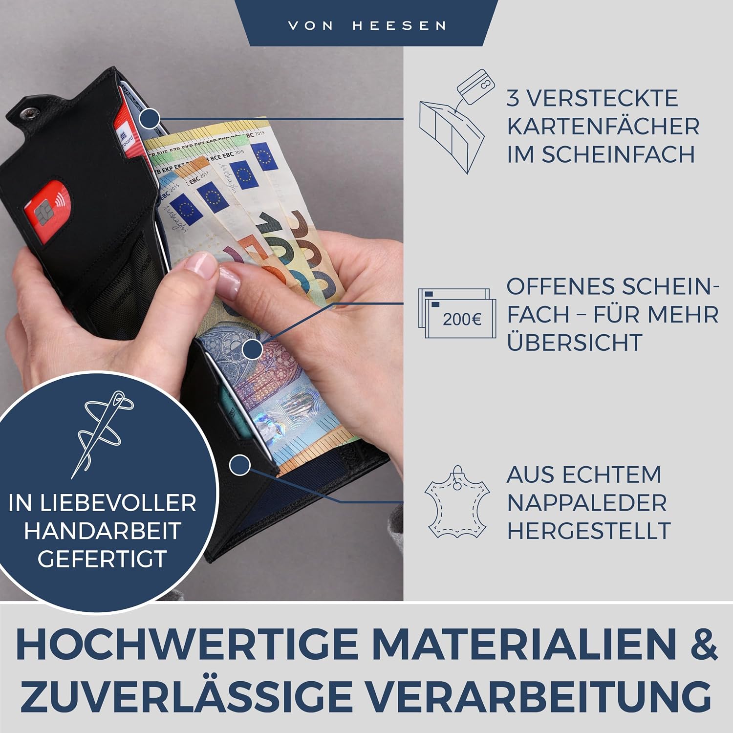 Thumbnail 3 de VON HEESEN Slim Wallet RFID Schutz