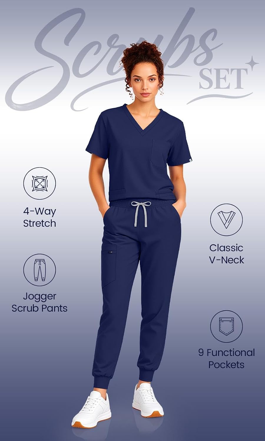 Detalle de Eadflie Women's Scrub Set