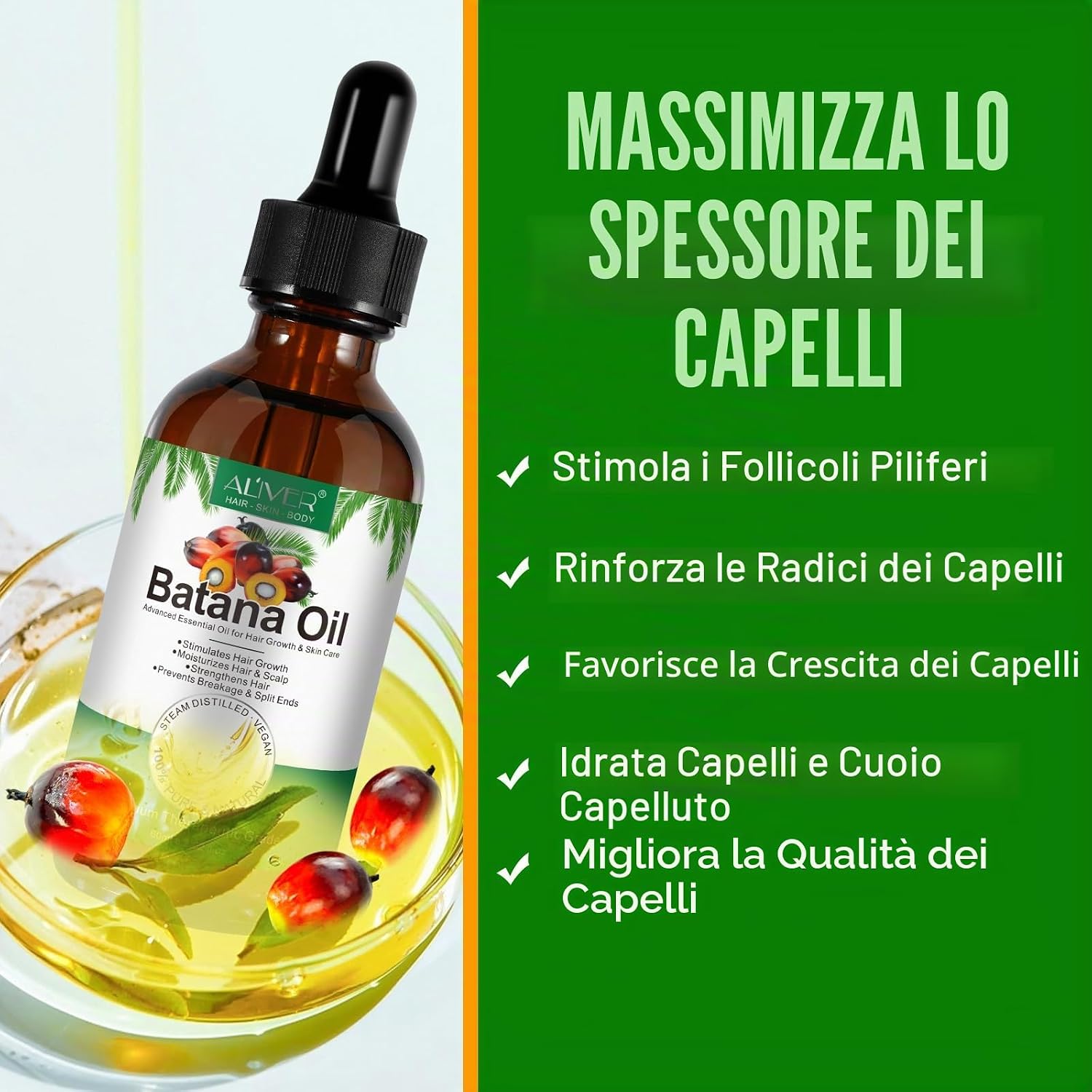 Detalle 2 de Olio Batana per Capelli e Corpo 60 ml: Batana Oil per crescita e idratazione