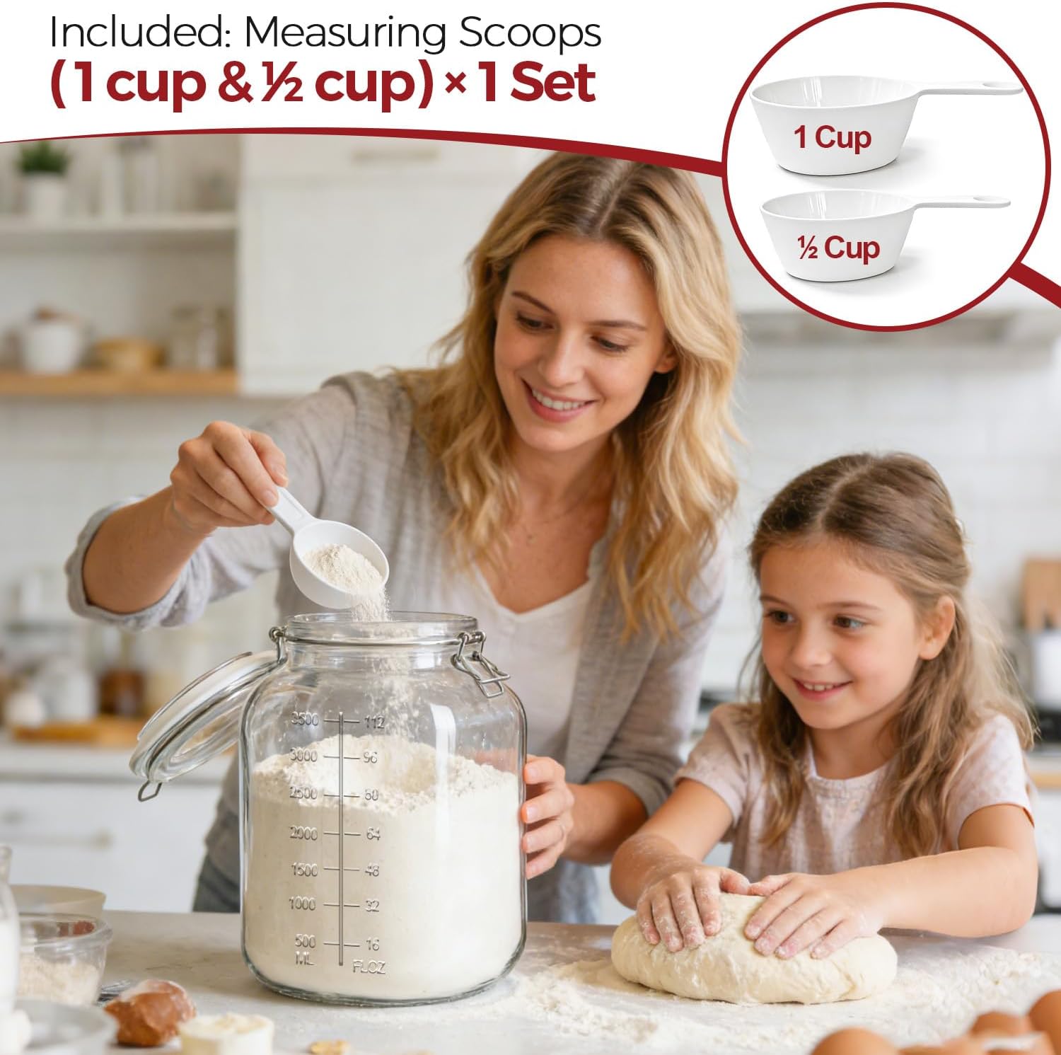 Detalle 2 de KTMAMA Glass Storage Jars 1.1 Gallon