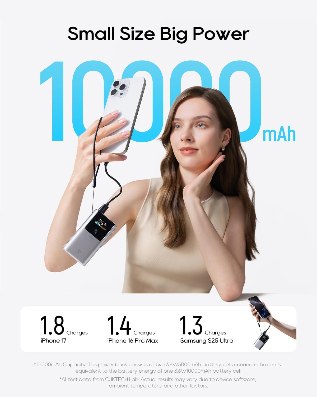 Thumbnail 5 de CUKTECH 10 Mini 45W Power Bank: compact USB‑C PD charger with 10000mAh