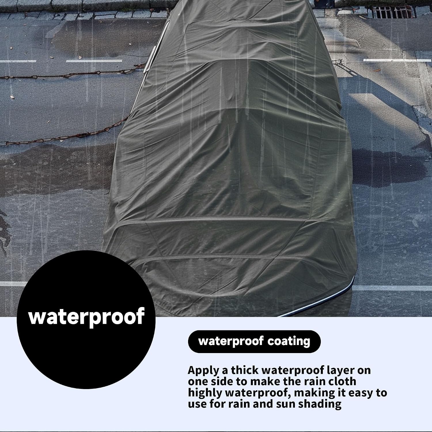 Detalle de Eastarp 10x12 FT Black Ultra-Heavy Duty Canvas Tarp (28 Mil Silicone Coating) with Grommets