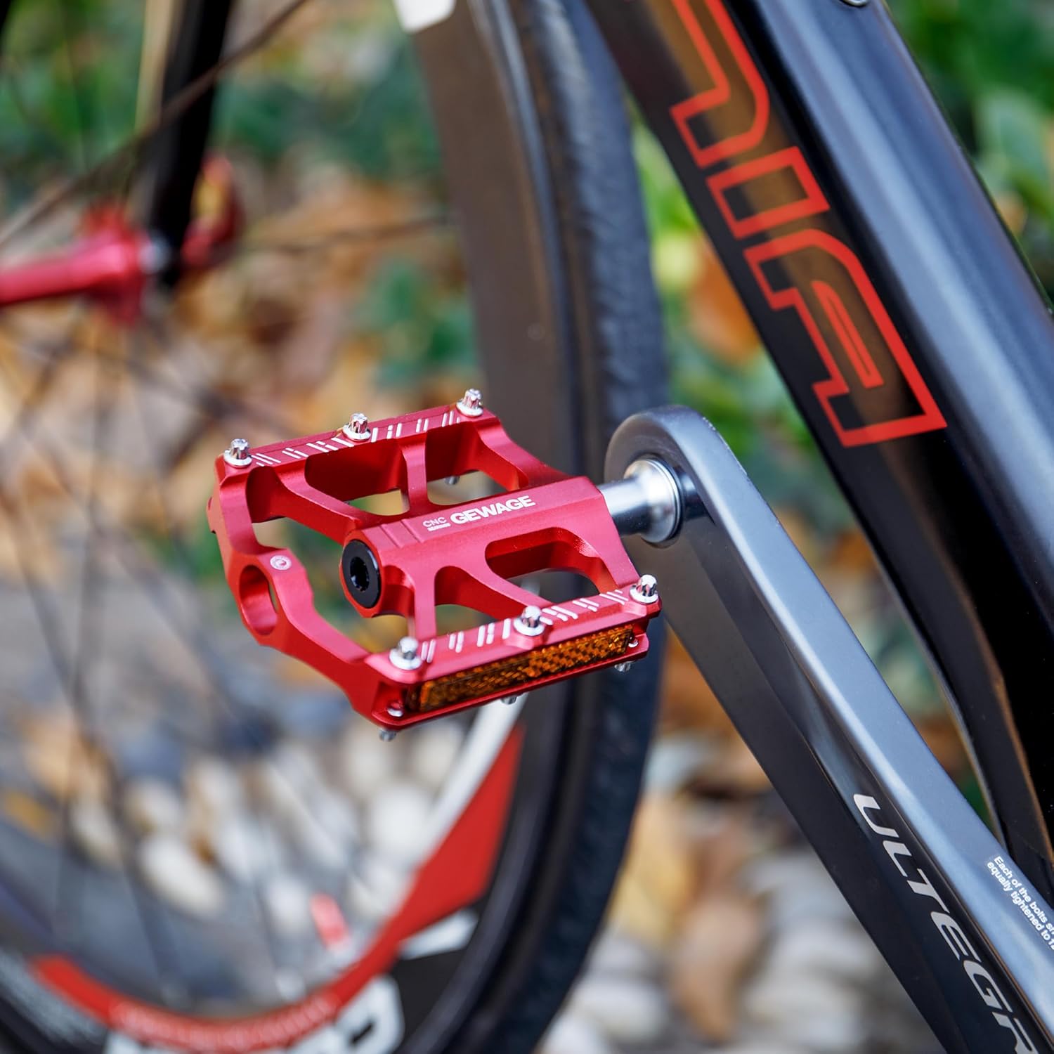 Thumbnail 1 de GEWAGE Pédales de vélo pliantes avec réflecteurs et plateforme antidérapante en aluminium CNC (9/16") pour vélos pliants et enfants