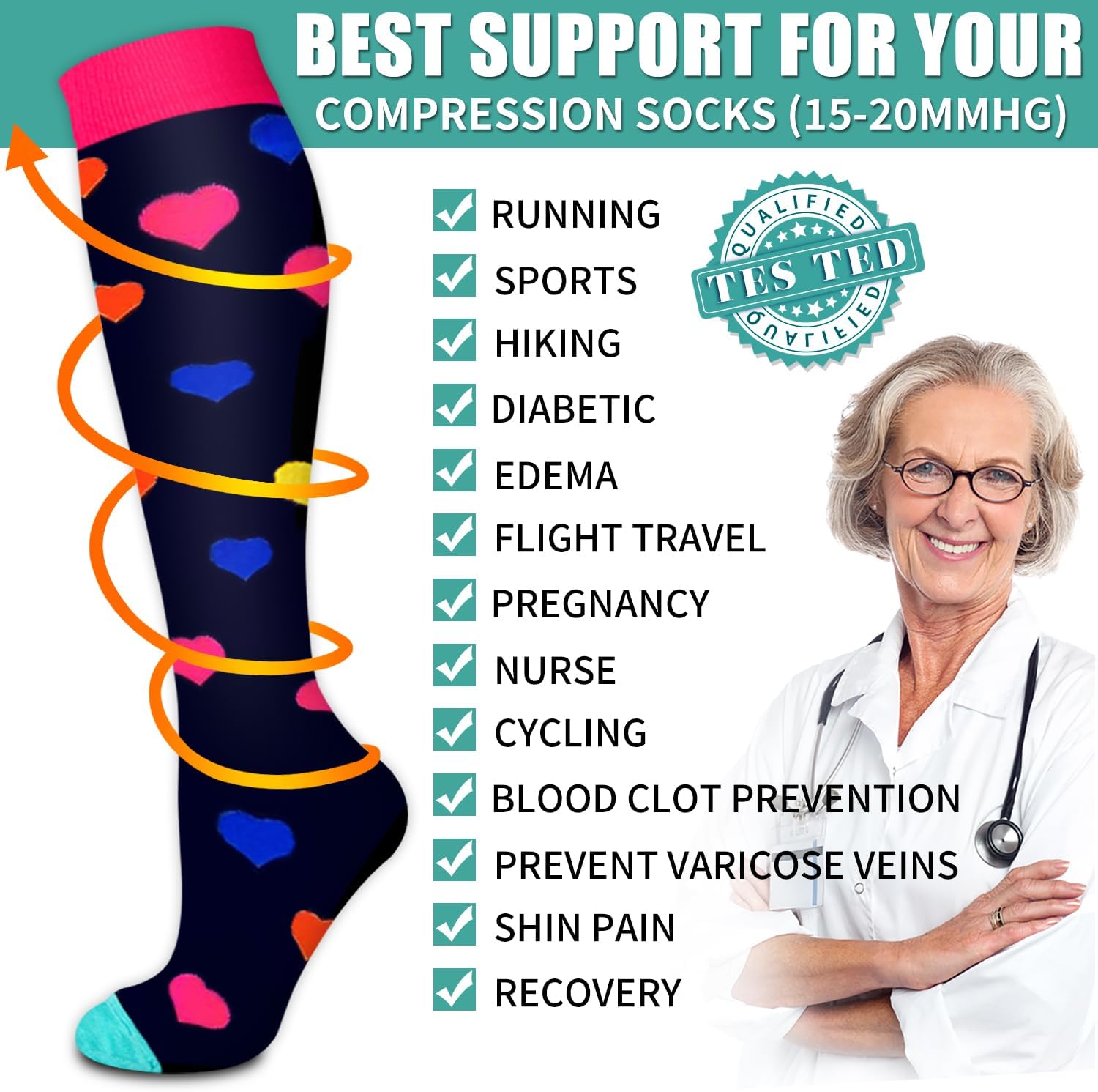 Detalle 1 de Compression Socks 3-Pack