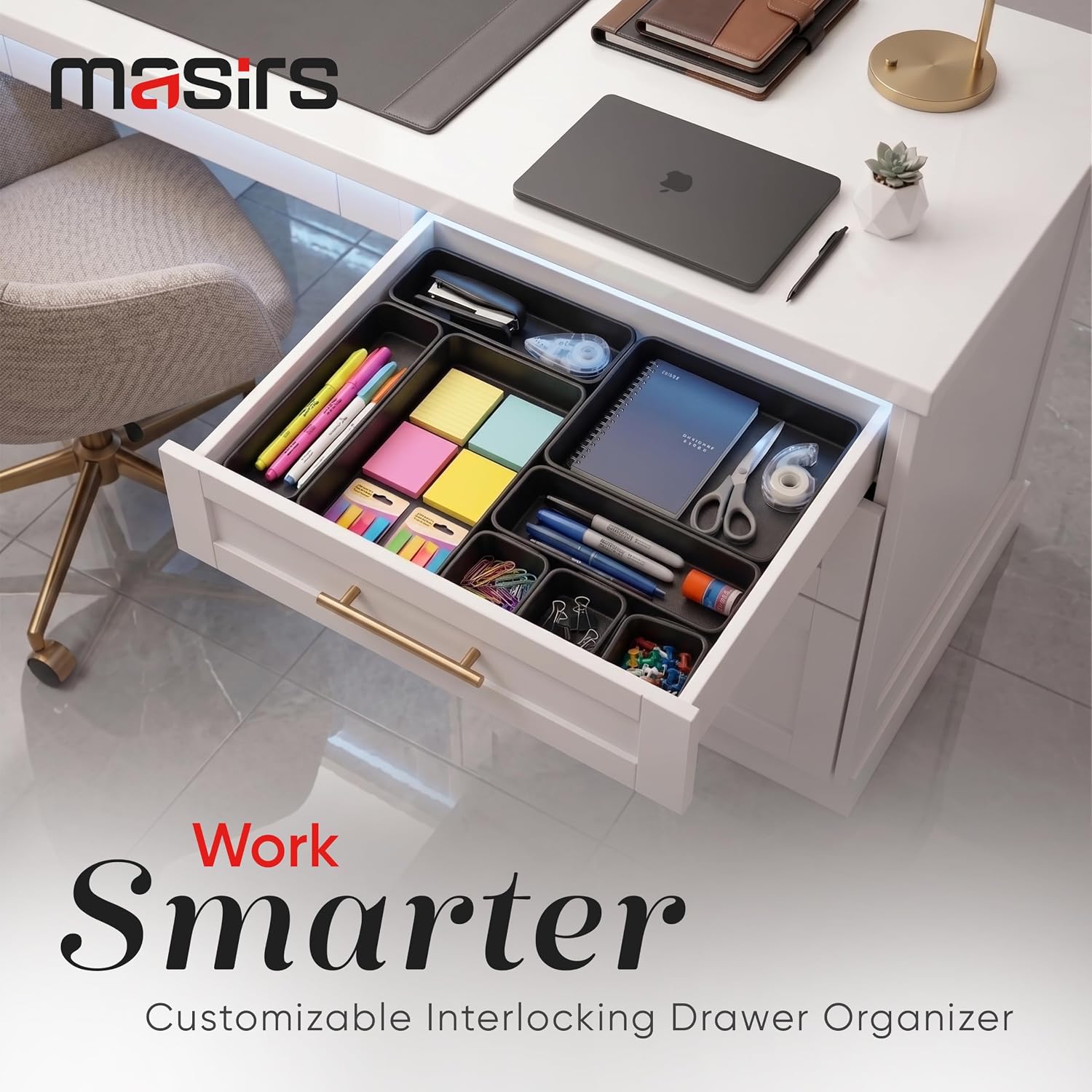 Thumbnail 5 de Interlocking Drawer Organizer Bins, 8-Piece Set