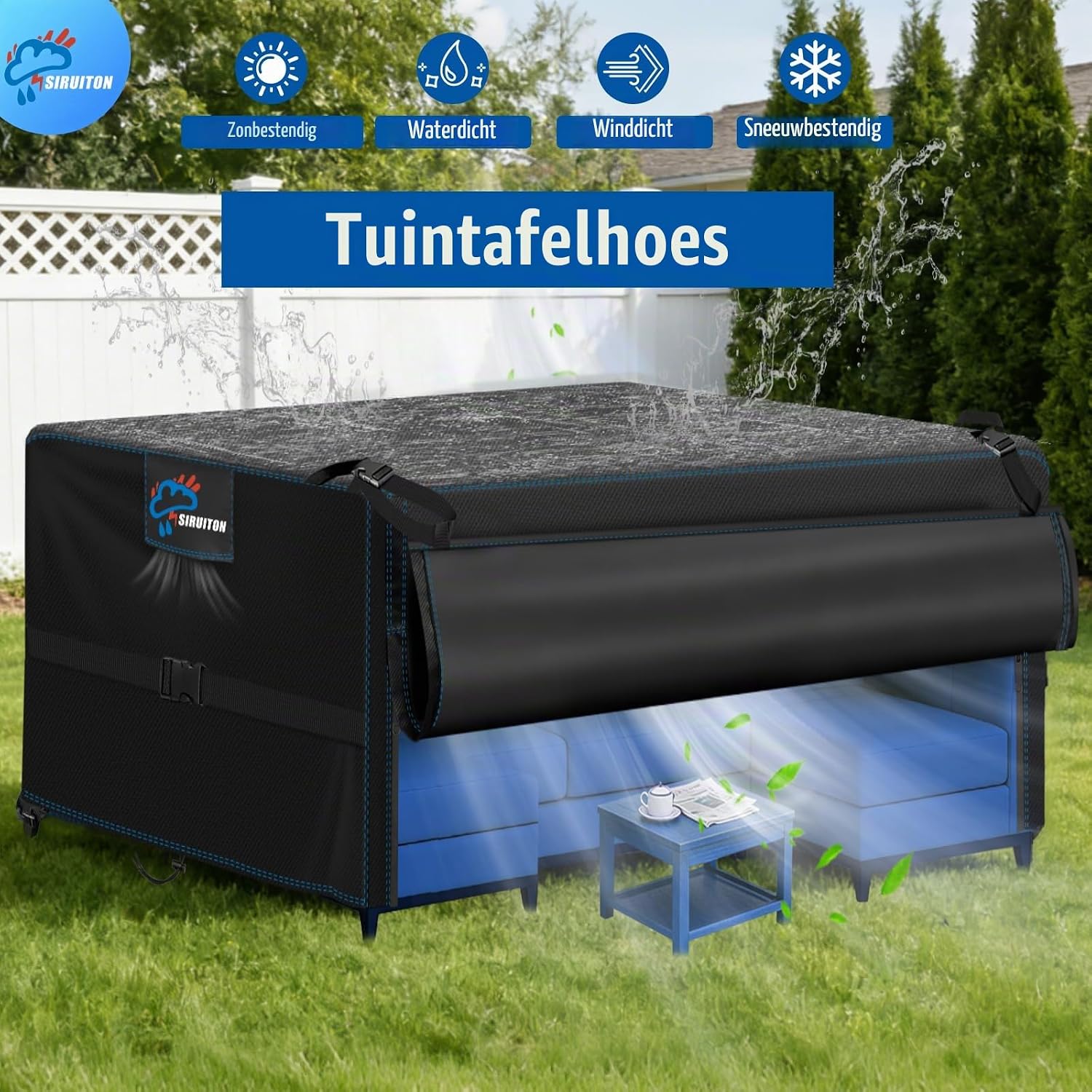 Thumbnail 6 de SIRUITON AMK000528_200x200x90_S tuinmeubelhoes 420D, met ventilatieopening