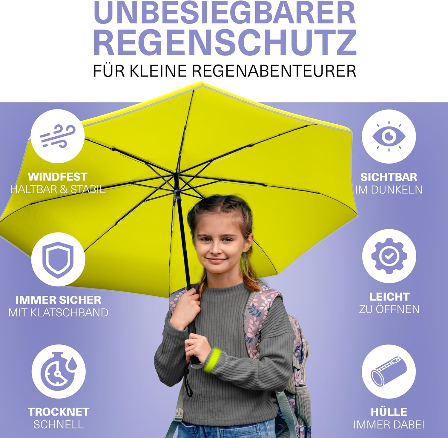 Thumbnail 5 de STYNGARD Regenschirm automatik Kinder Schulranzenmodell ☂