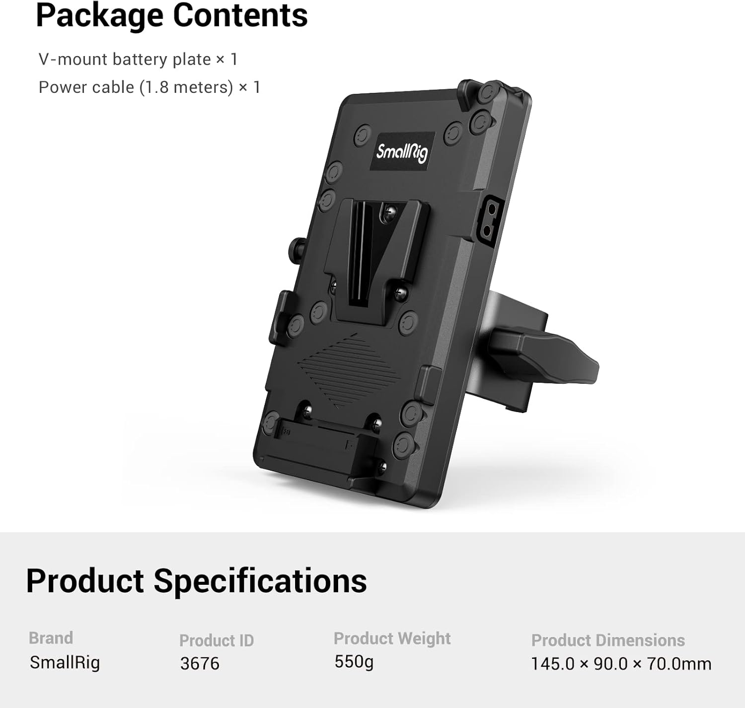 Thumbnail 5 de SMALLRIG V-mount batterie plaque pour lampe vidéo COB SMALLRIG 120B/120D/220B/220D (module de charge RA V1-3676)
