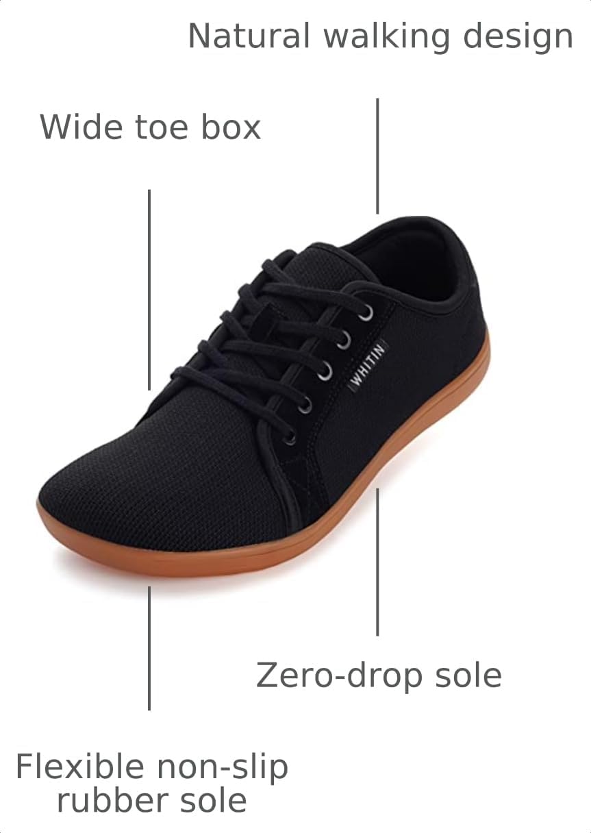Detalle de WHITIN Men's Wide Minimalist Barefoot Sneakers: Zero Drop, Wide Toe Box for Natural Movement