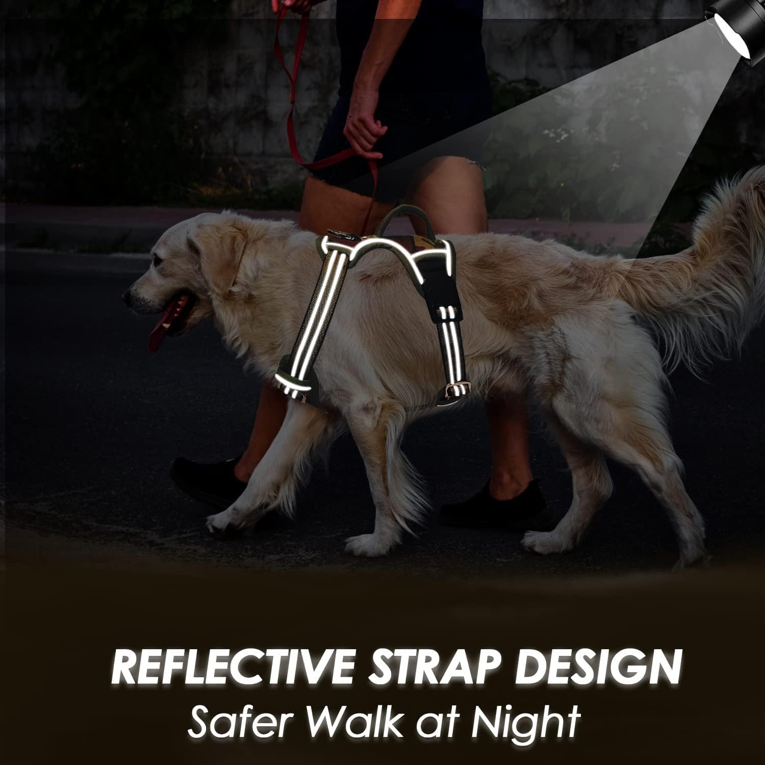 Detalle de Eyein Large Dog Anti Pull Harness with 2 Clips, Adjustable Heavy Duty Vest & Reflective Handle