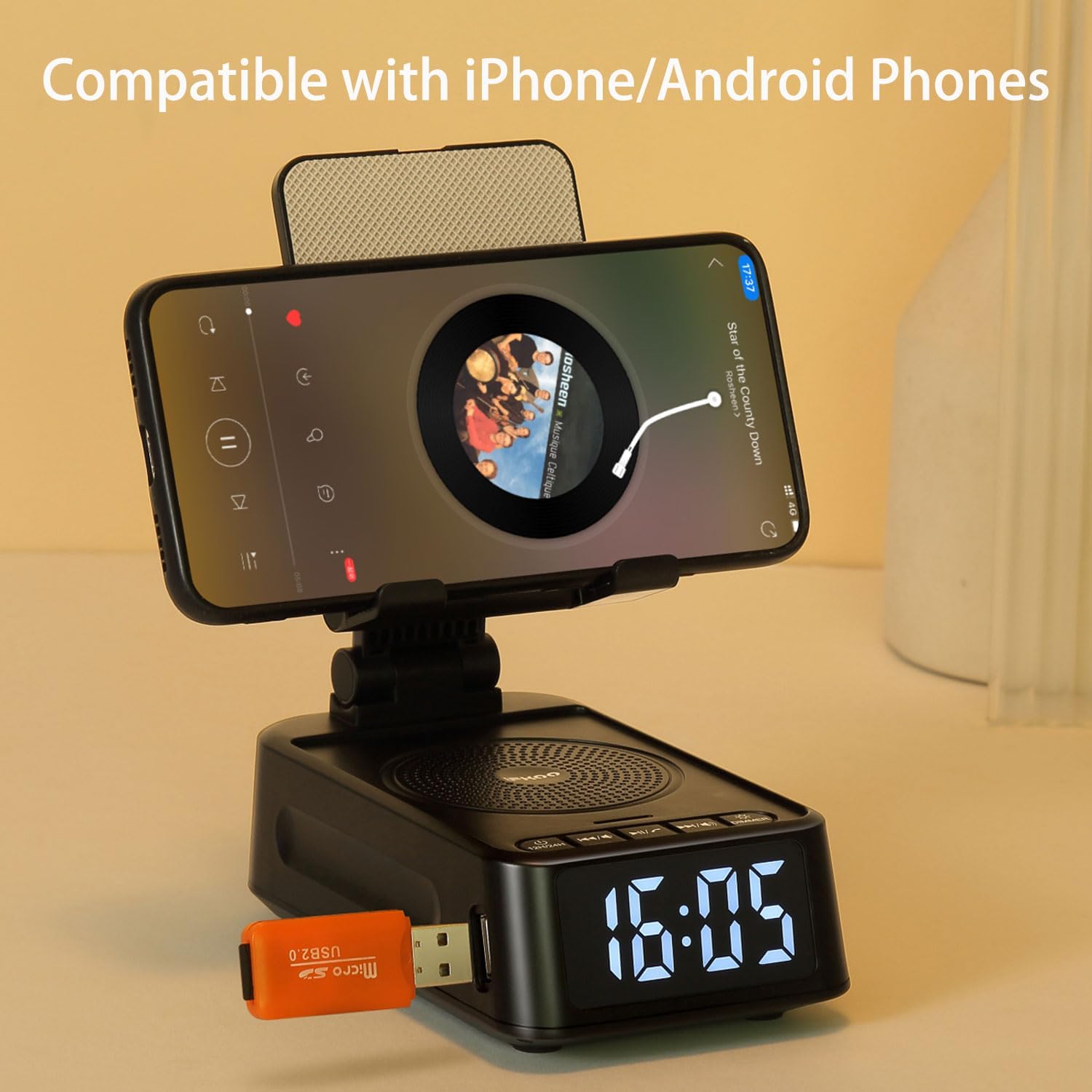 Thumbnail 4 de DiKaou Phone Stand with Bluetooth Speaker 4–13in