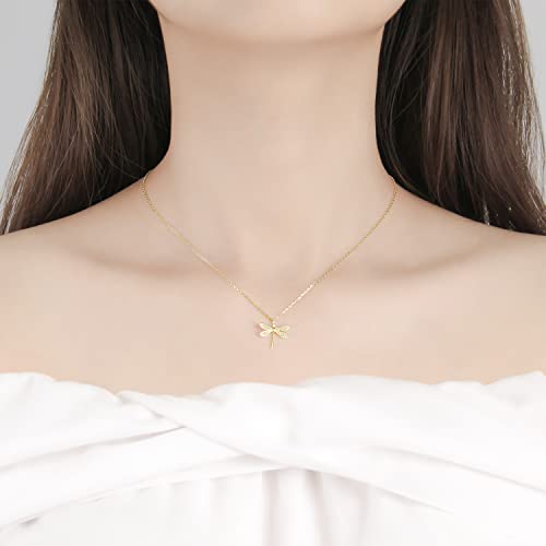 Thumbnail 6 de Collana con ciondolo libellula in argento Sterling 925 – Meissa, plissettata in oro rosa