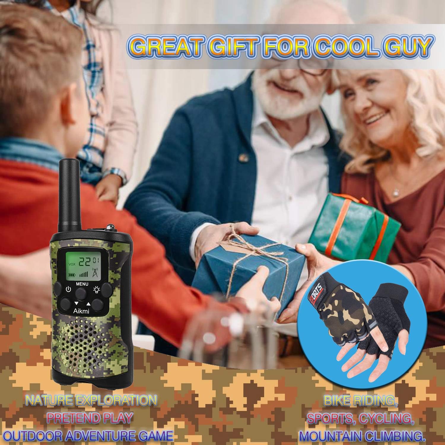 Detalle de Kids Walkie Talkies for Outdoor Adventures: 8-Channel 2-Way Radio for Children Aged 4+