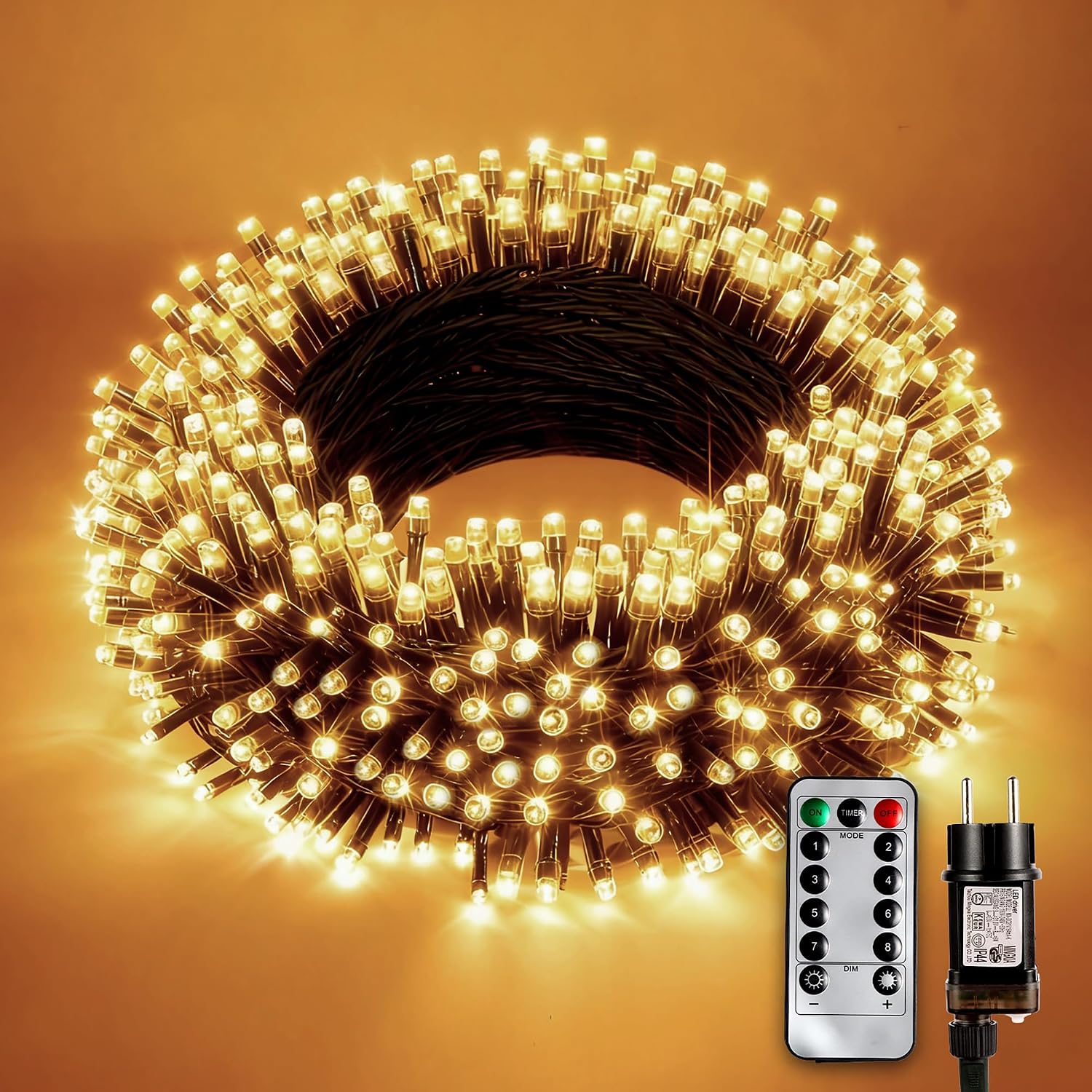 Detalle de Sanweyter SWT025 lichtsnoer, 20 m, 200 warmwitte leds, IP65