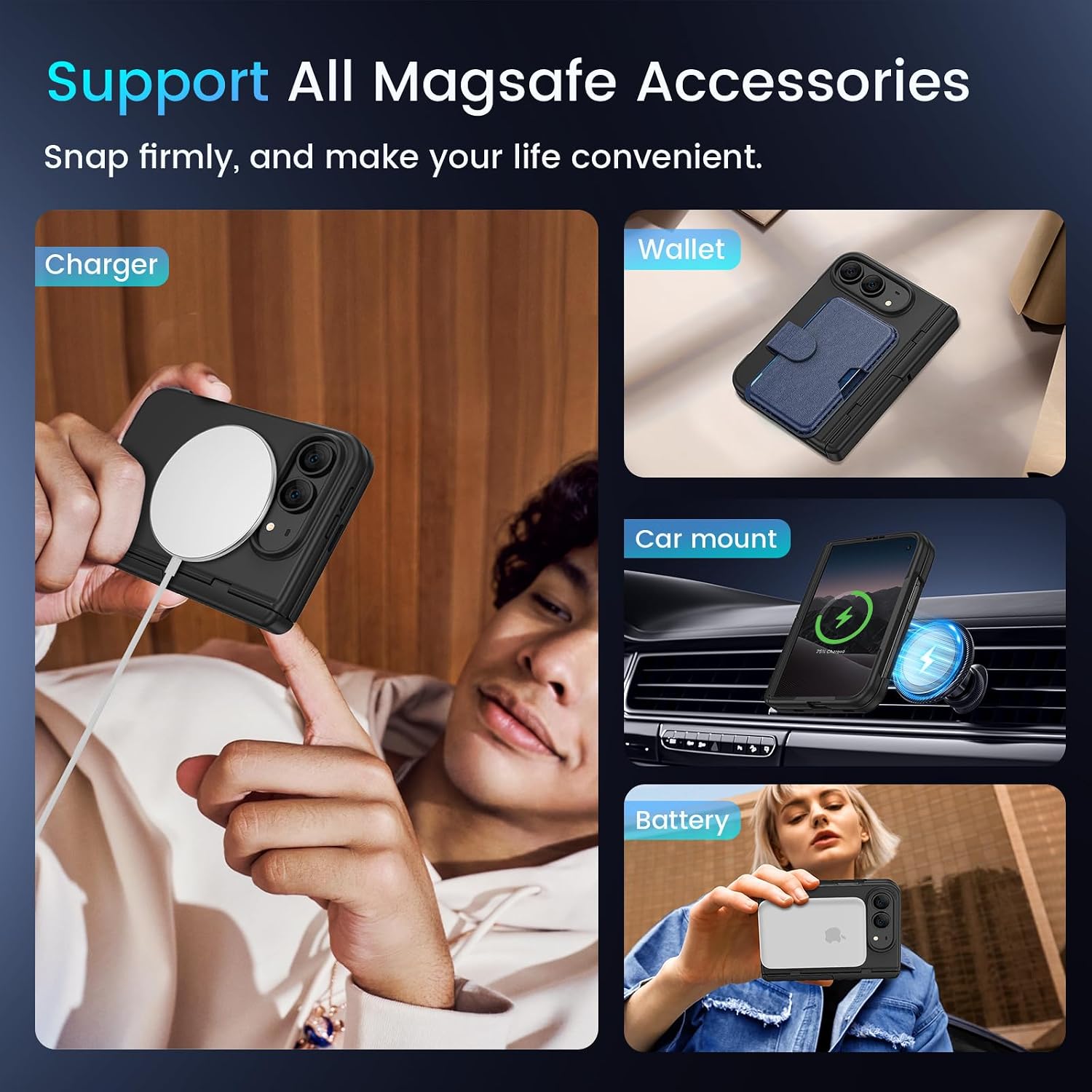 Detalle de Caka Magnetic iPhone Duo (2026) Case with Screen Protector and Kickstand