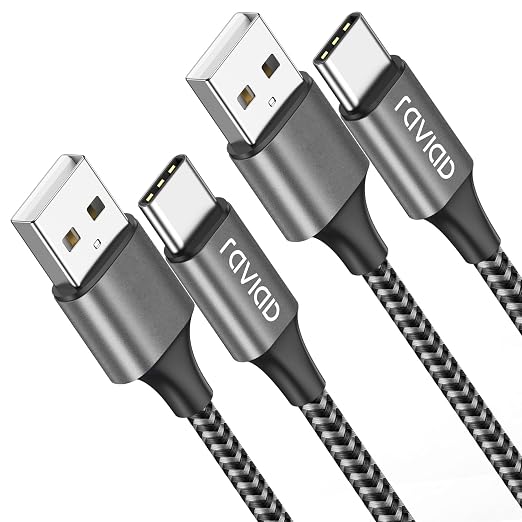 Detalle de RAVIAD Cable USB C Carga Rápida 2M 2Pack ⚡ Para iPhone y Android