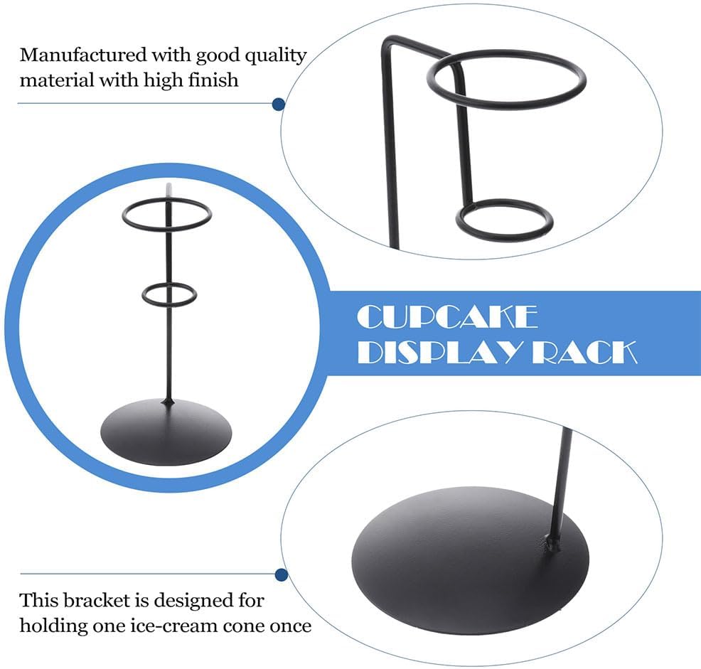 Detalle de Cabilock Ice Cream Cone Holder Stand – 3-Piece Compact Gelato Display Rack